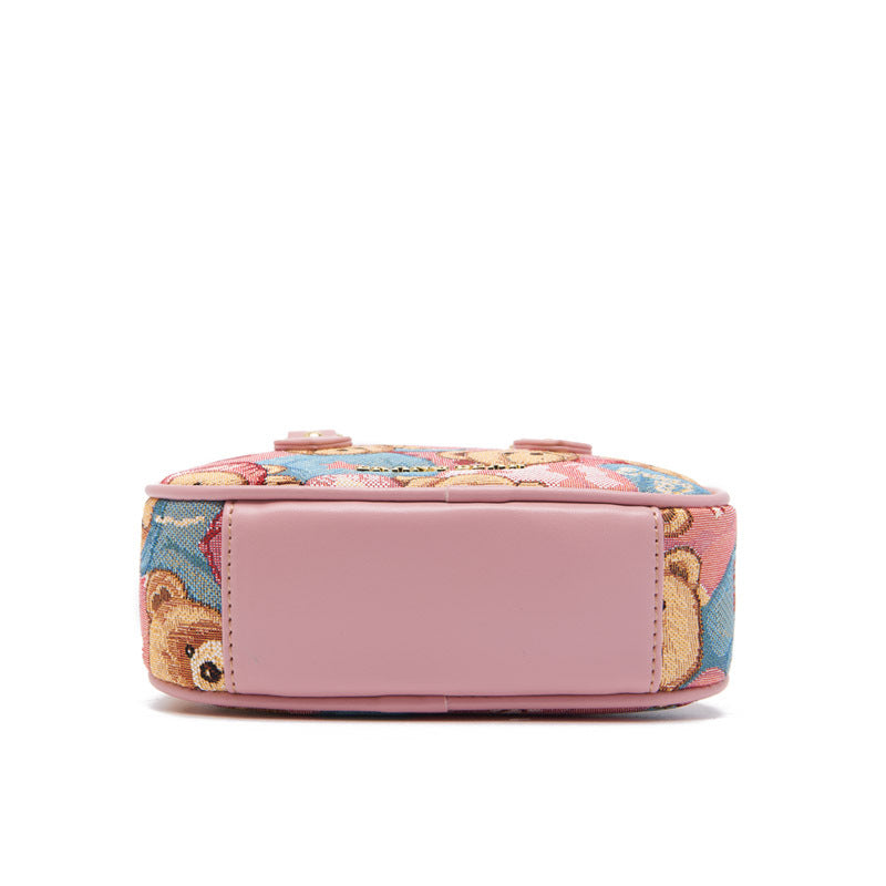 Women's Bear Attachment Portable Fashion Bowling Cute Crossbody Bags