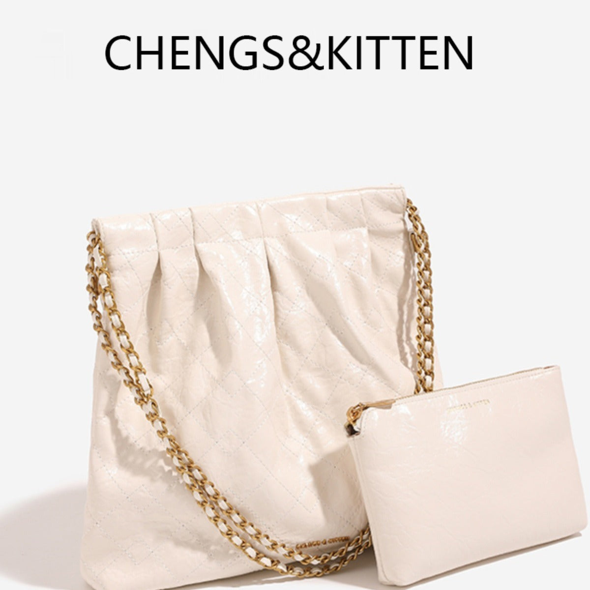 Garbage Genuine Leather Chain Large Capacity Bags
