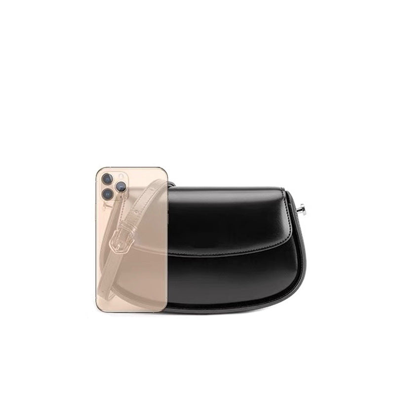 Women's Fashion Underarm Niche Saddle Genuine Leather Armpit Bags