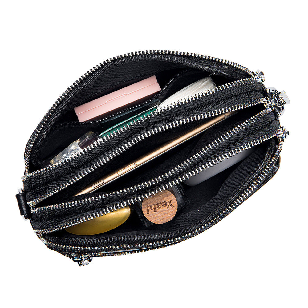 Women's Fashion Mother Triple Zipper Mobile High-grade Shoulder Bags