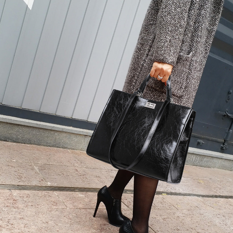 Women's Large Capacity Totes High-grade Crocodile Pattern Handbags