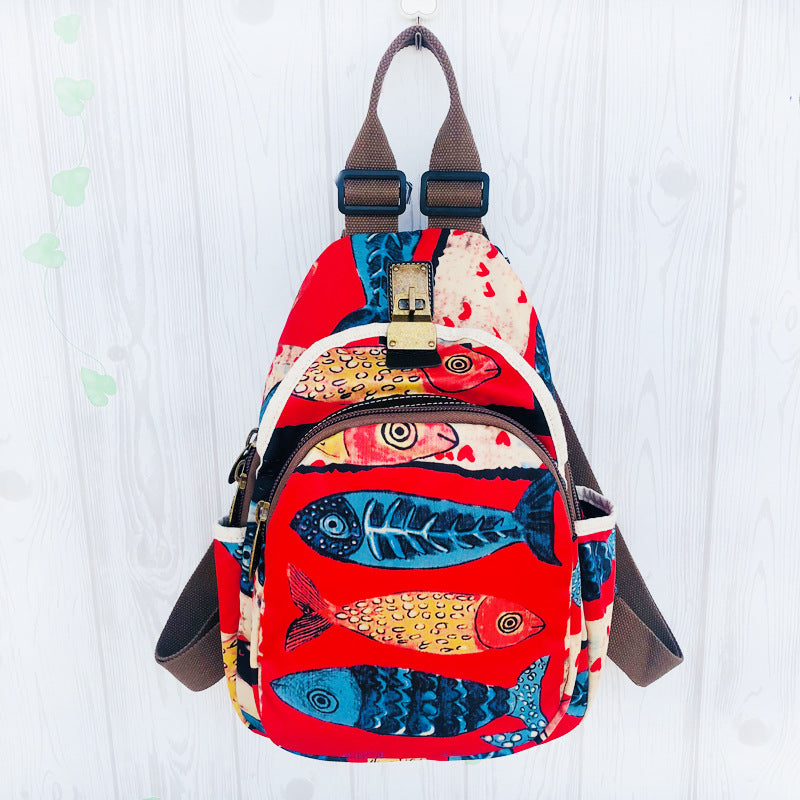 Women's Ethnic Style Oxford Cloth Large Capacity Backpacks