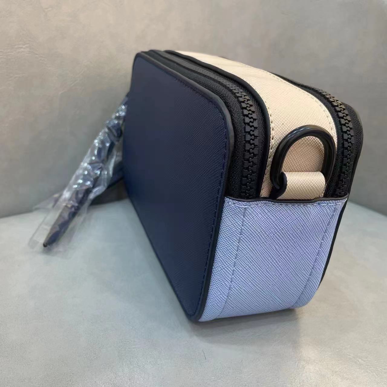 Women's Wide Strap Mark Double Zipper Classic Bags