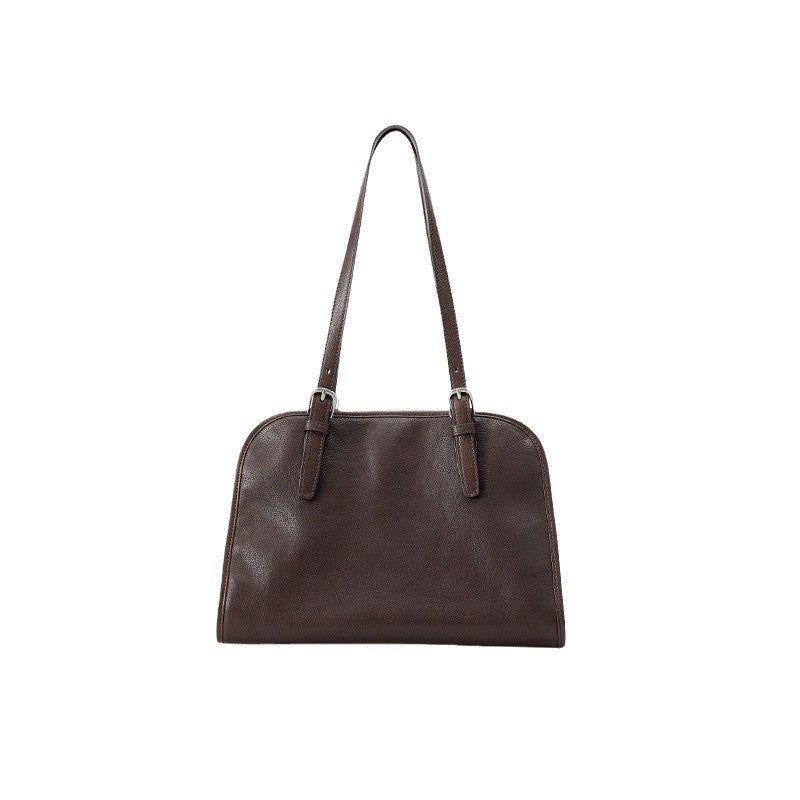 Women's Vegetable Tanned Cattle Leather Ingot Bowling Shoulder Bags