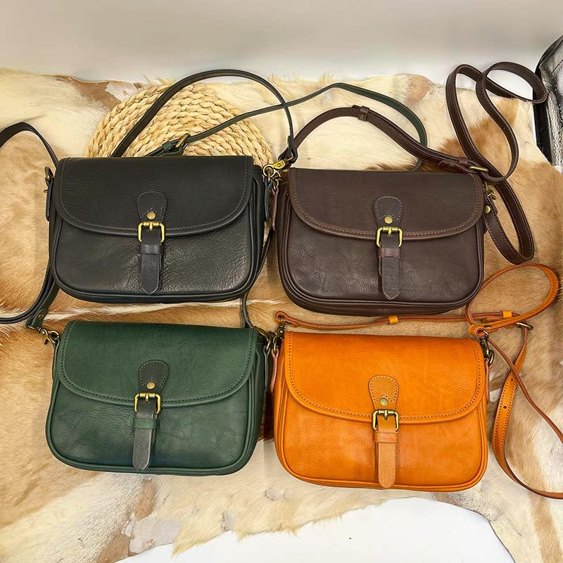 Turn Mountain Texture Commuter Genuine Leather Crossbody Bags