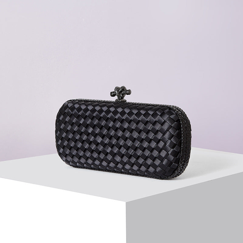 Women's Silk Hand-woven Simplicity Dinner Chain Pouch Evening Bags