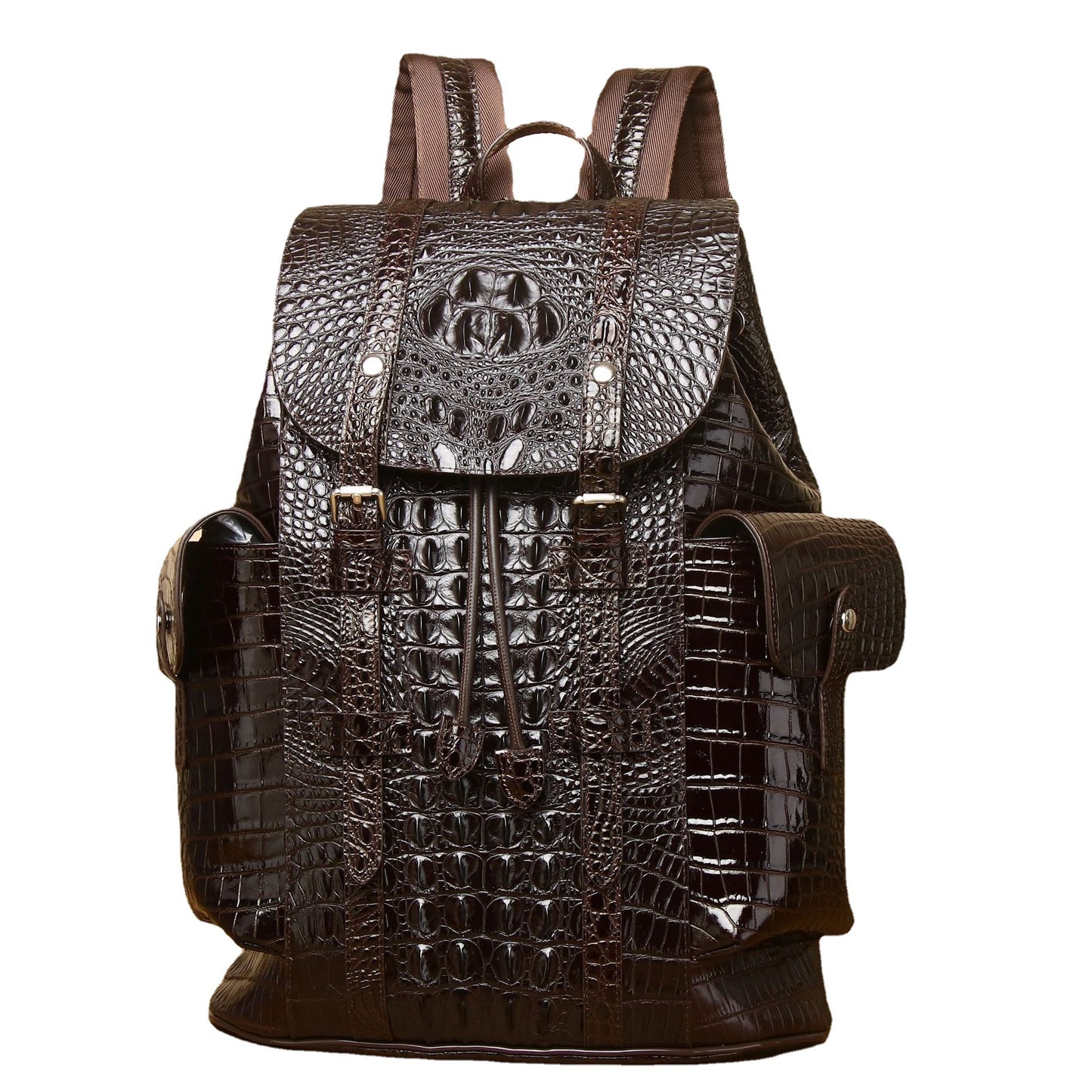 Men's Crocodile Pattern Large Capacity Trendy Backpacks
