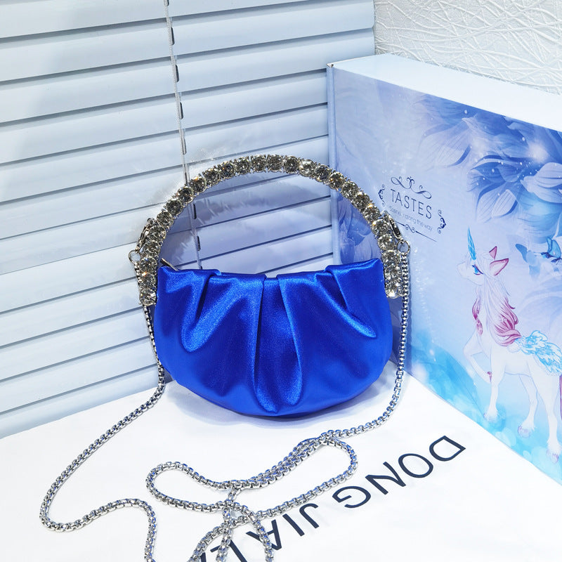 Female Niche Rhinestone Clutch Diamond Pleated Dinner Bags