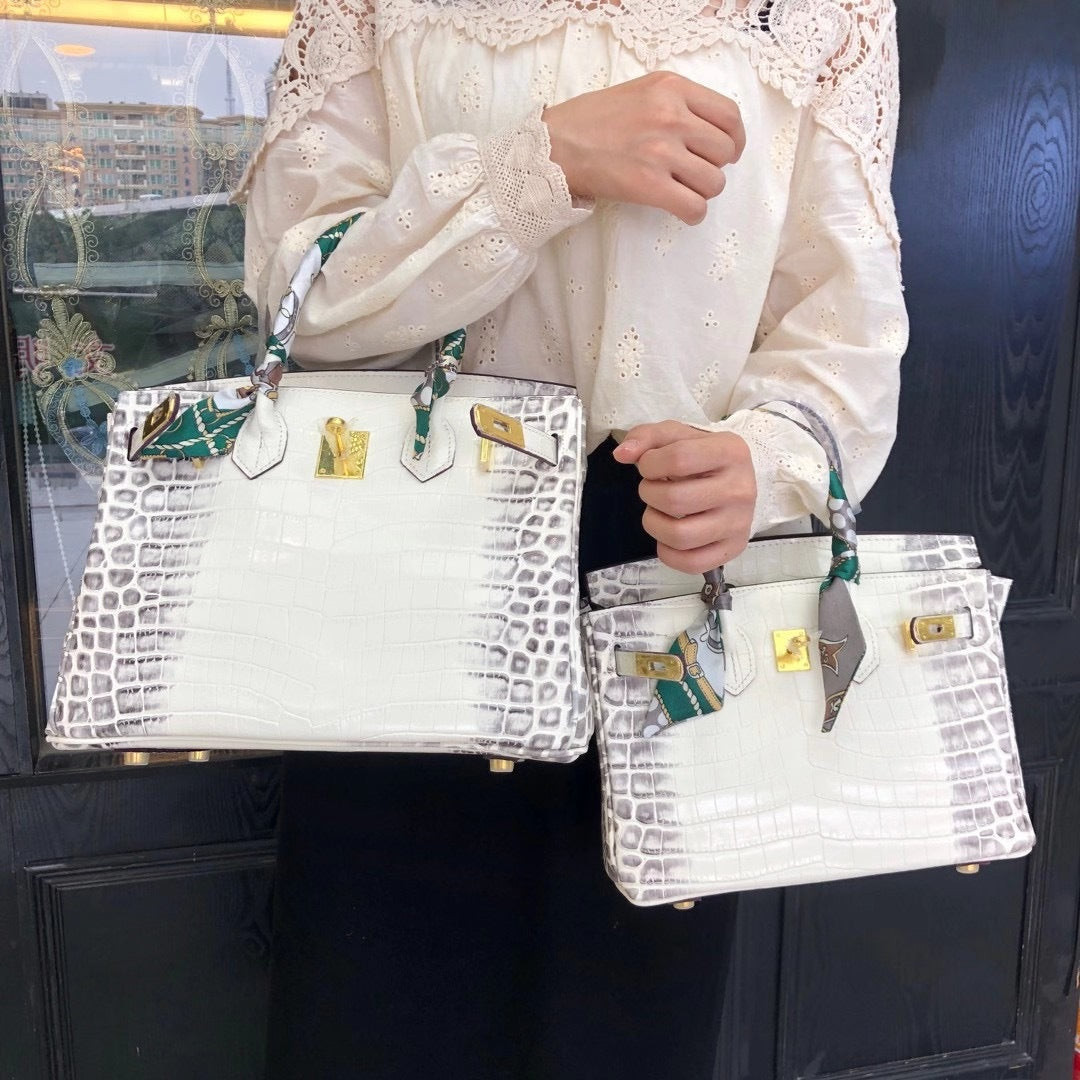 Women's Fashion Crocodile Pattern Genuine Leather Cow Bags