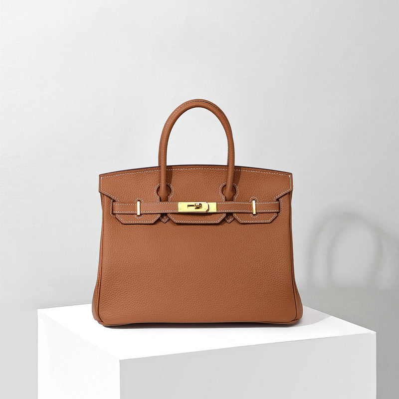 Women's Leather High-grade First Layer Cowhide Lychee Crossbody Bags