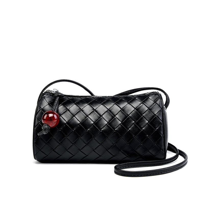 Women's Woven Leather Fashion Simple Pouch Pillow Crossbody Bags