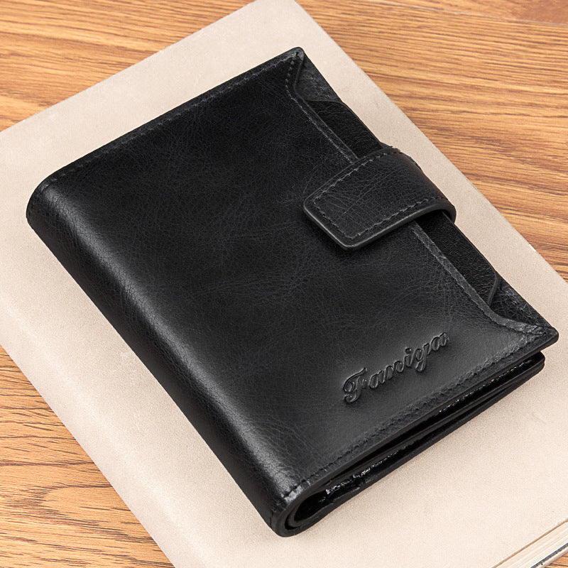 Men's Fanya Short Genuine Leather Large Capacity Men's Wallets
