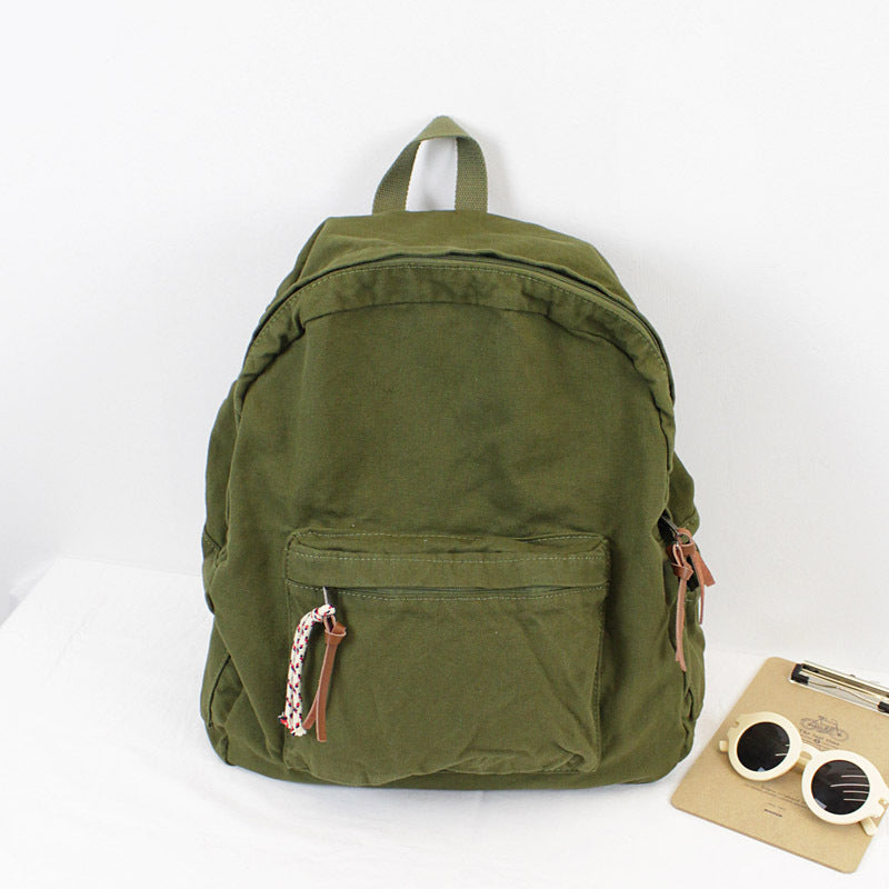 Style Washed Canvas Simple Mori Literary Backpacks