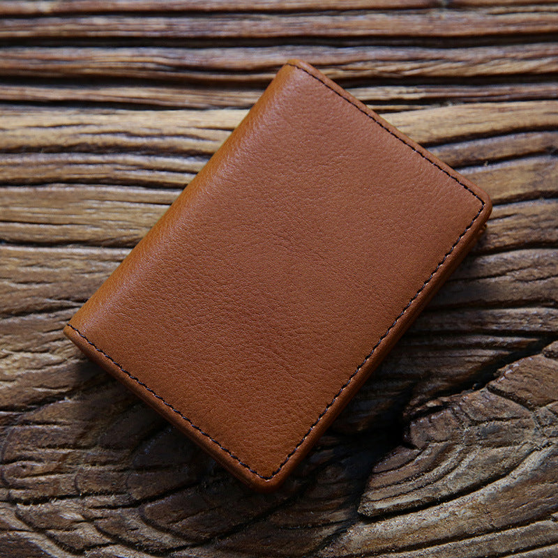 Men's Short First Layer Leather Business Clip Men's Wallets
