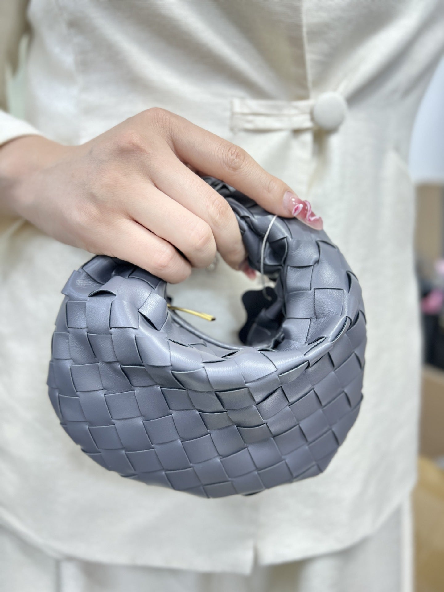 Mini Hand-held Dumpling Hand-woven Cloud Croissant Handbags