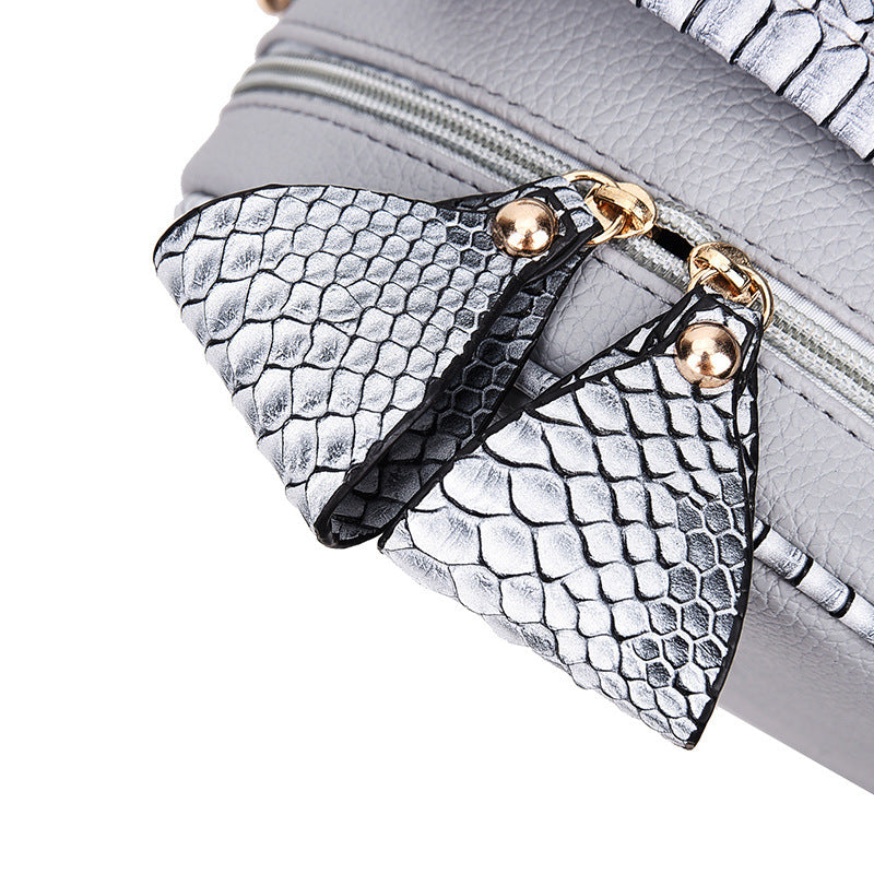 Women's Fashionable Embossed Snakeskin Pattern Portable Mother Shoulder Bags