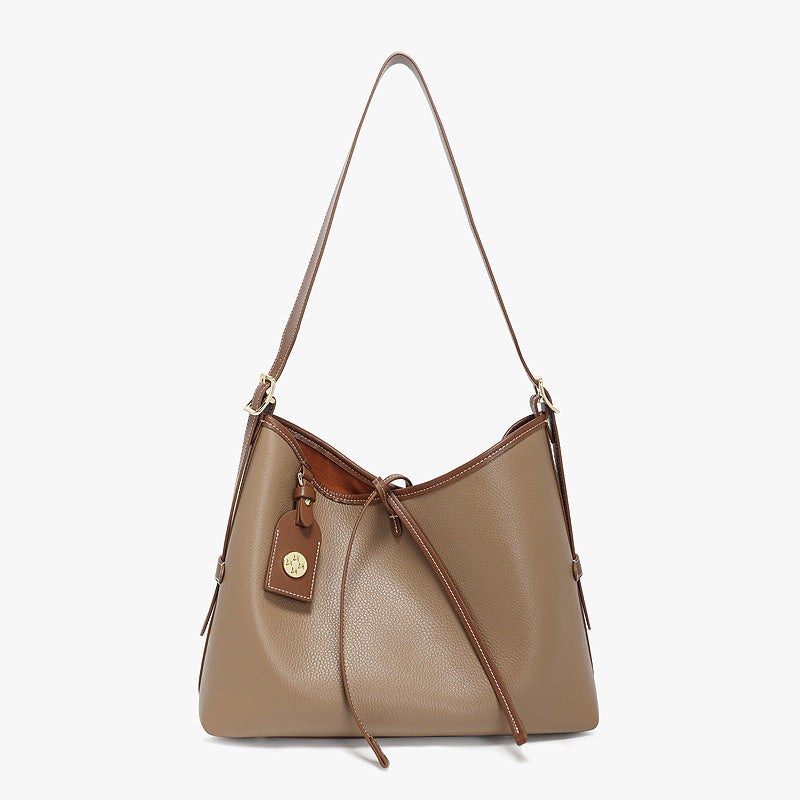 Women's High-grade Large Capacity First Layer Cowhide Armpit Bags
