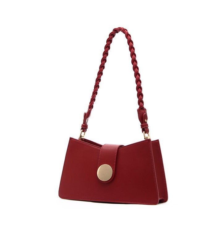 Women's Red Bride Wedding Fashion Underarm Baguette Shoulder Bags