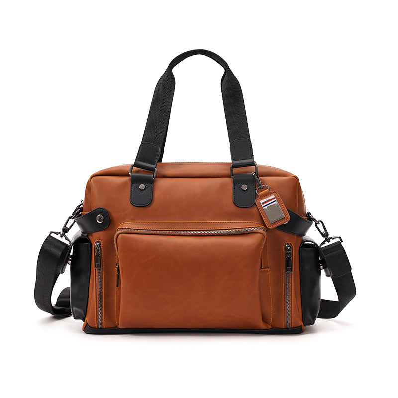 Men's Trendy Crazy Horse Leather Retro Fashion Men's Handbags