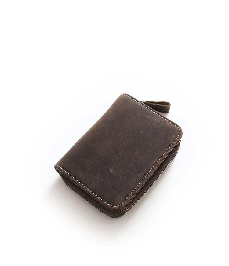 Men's Layer Crazy Horse Skin Short Genuine Men's Wallets