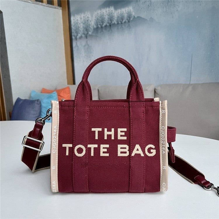 Women's Horse Letter Jacquard Canvas Shopping Commuter Shoulder Bags