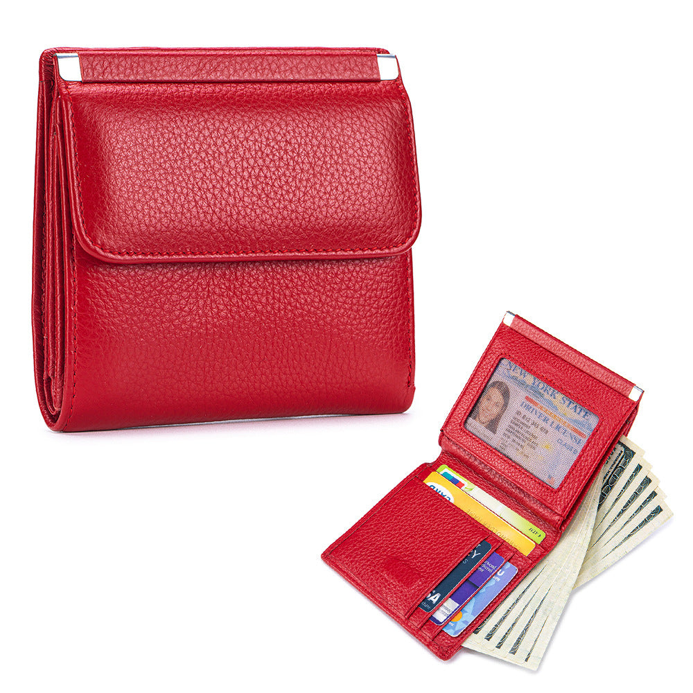 Women's Genuine Leather Short High-grade Storage First Ladies Wallets