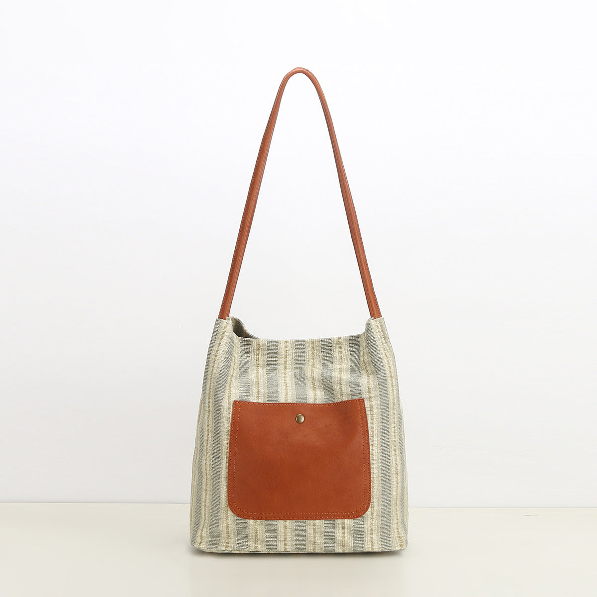 Women's Fashion Commuter Popular Striped Simple Leather Bags
