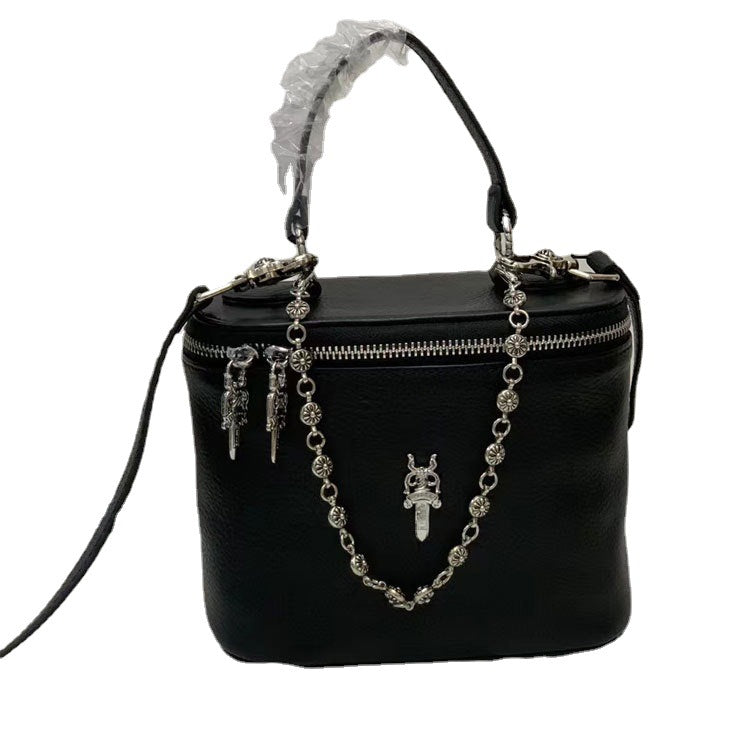 Black First Layer Cowhide High Sense Handbags