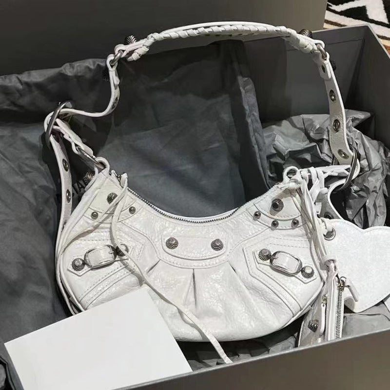 Women's Motorcycle Underarm Rivet Tassel Three-in-one January Shoulder Bags