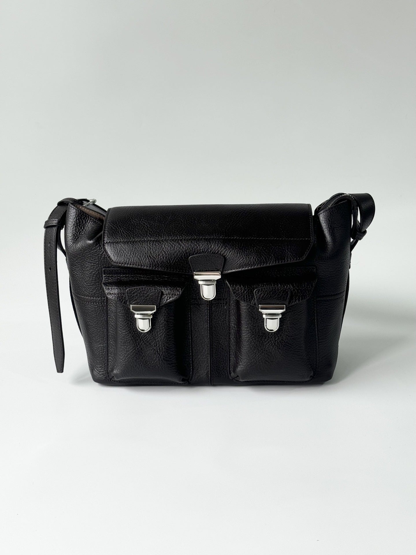 Layer Cowhide French Niche Motorcycle Flap Crossbody Bags