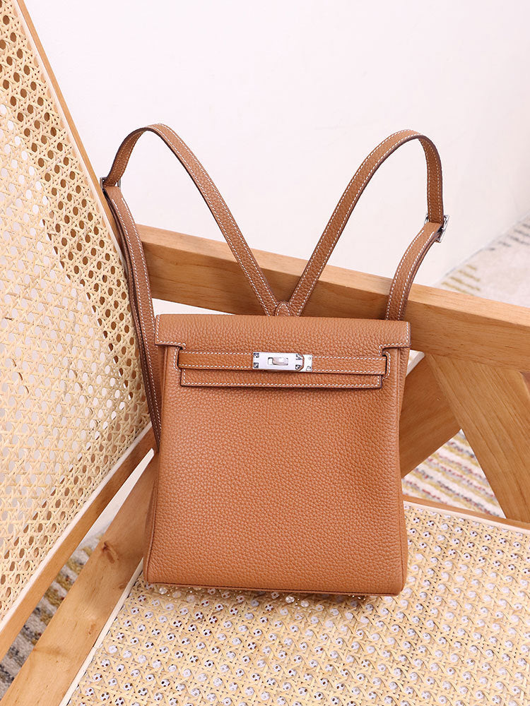 Women's Ebony Color Kelly High Sense Cowhide Backpacks