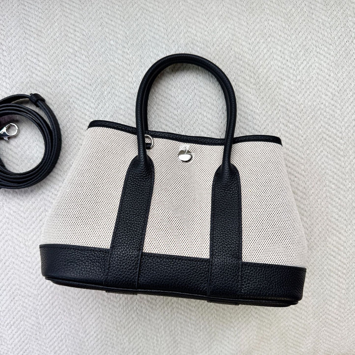 Women's Versatile Leather Stitching Canvas Fashion Shoulder Bags