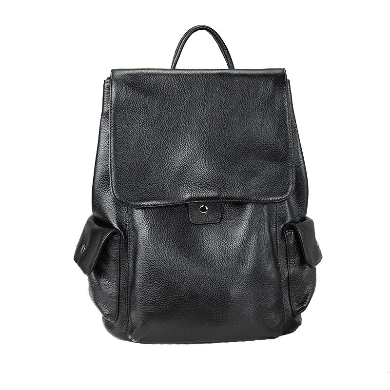 Men's Business Leather Large Capacity First Layer Backpacks