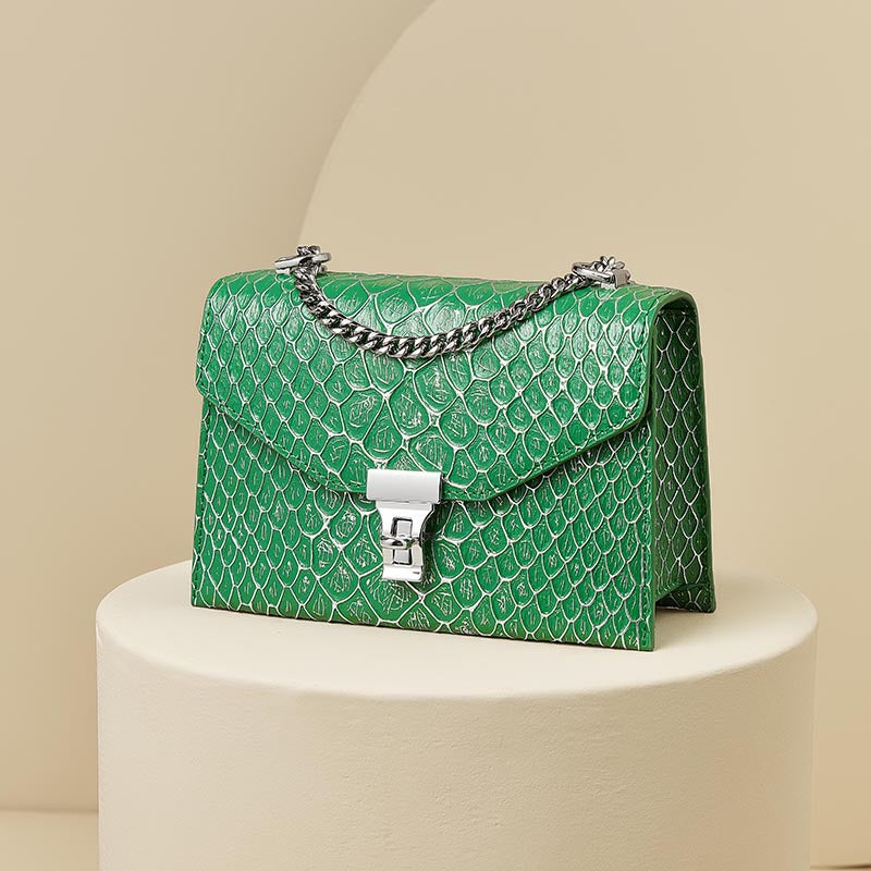 Women's Selected Genuine Leather Chain Summer High Crossbody Bags
