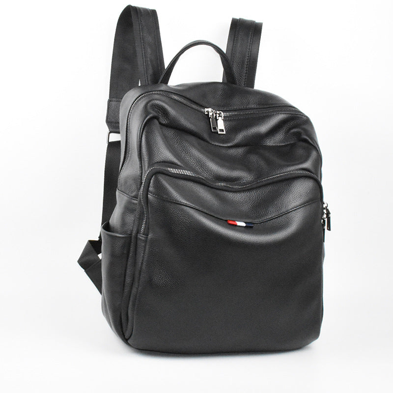 Men's Business Leather Large Capacity First Layer Backpacks