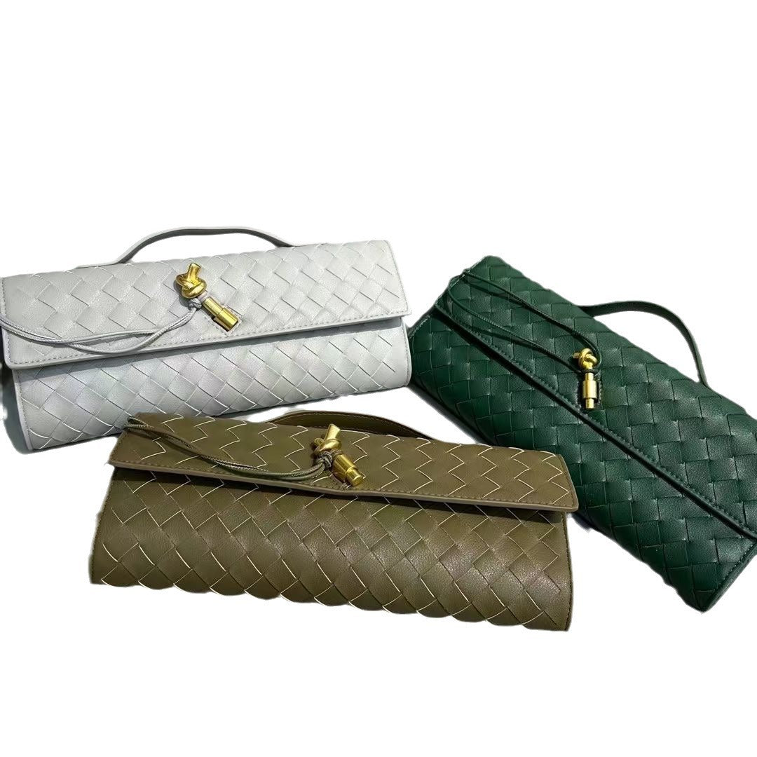 Woven Dinner Cowhide High-grade Horizontal Elegant Shoulder Bags