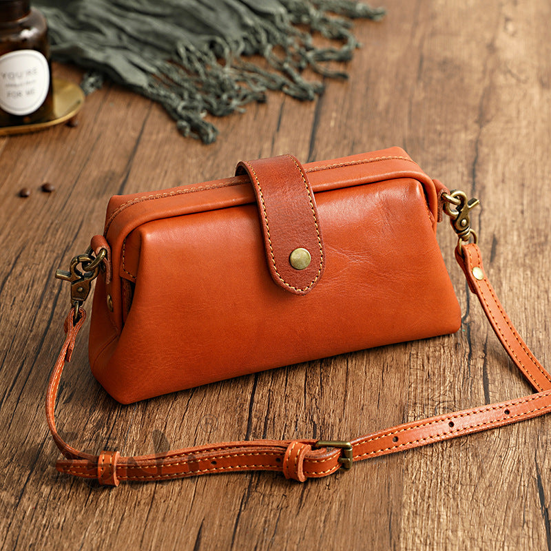 Women's Handmade Dye Penetration Waxing Leather Genuine Crossbody Bags