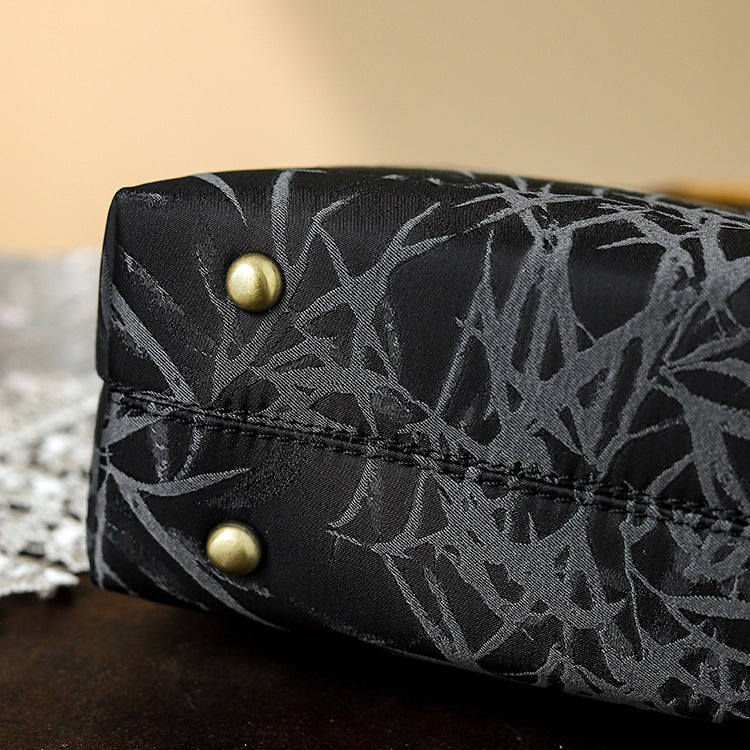 Leaf Printed Wooden Ancient Style Cheongsam Bags