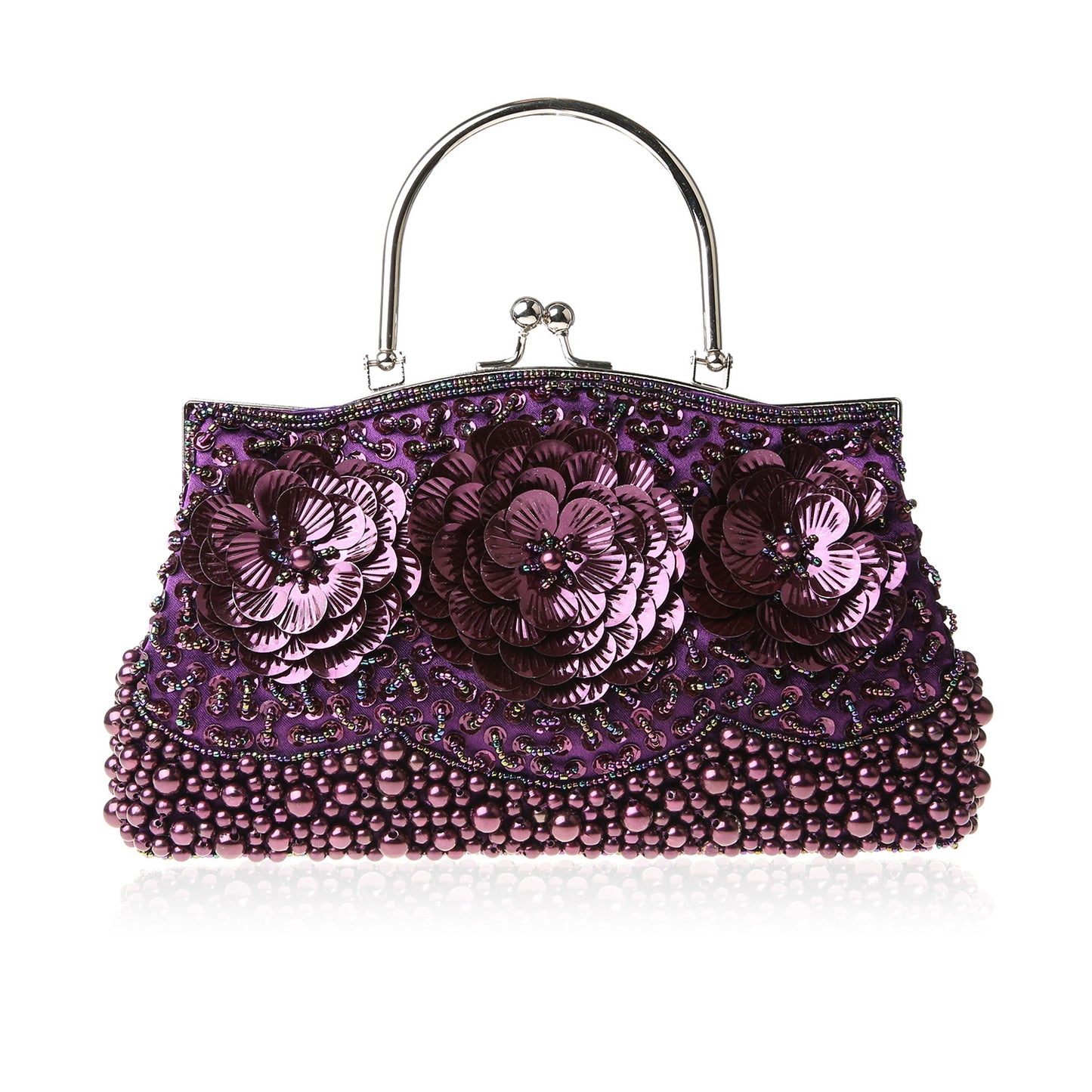 Pearl Embroidery Flower Handmade Beaded Sequined Evening Bags