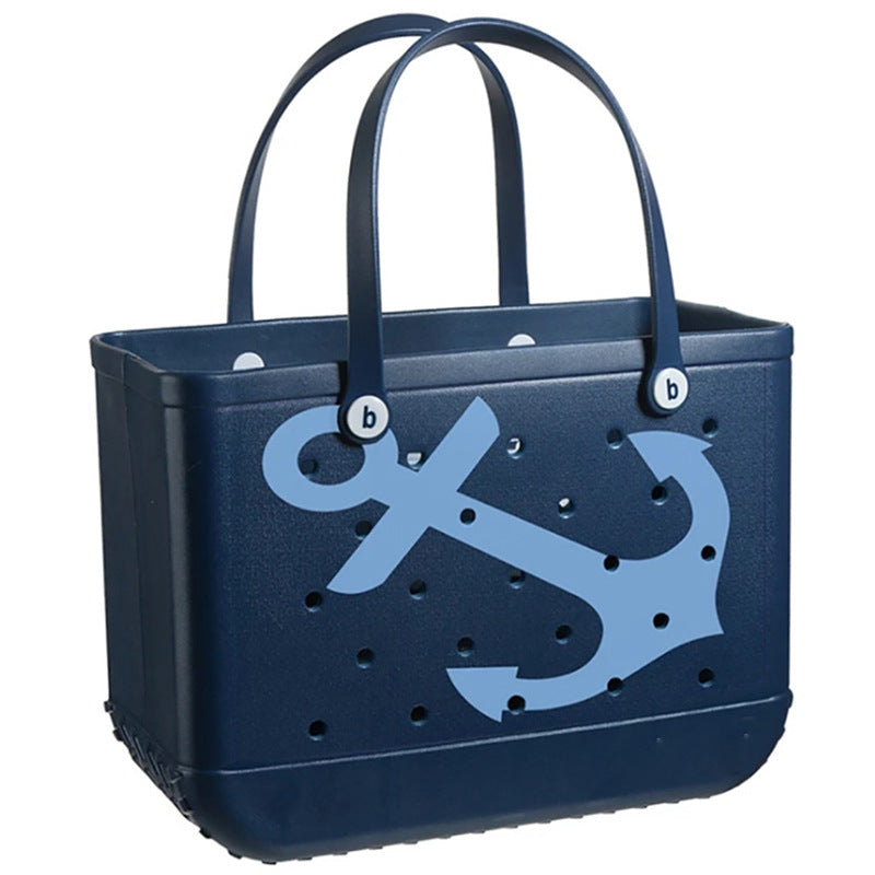 Women's Hole Beach Storage Big Printing Basket Handbags