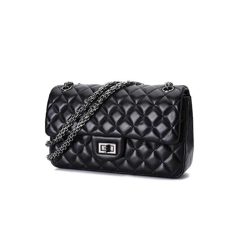 Women's Rhombus Chain Genuine Leather Chic Sheepskin Shoulder Bags