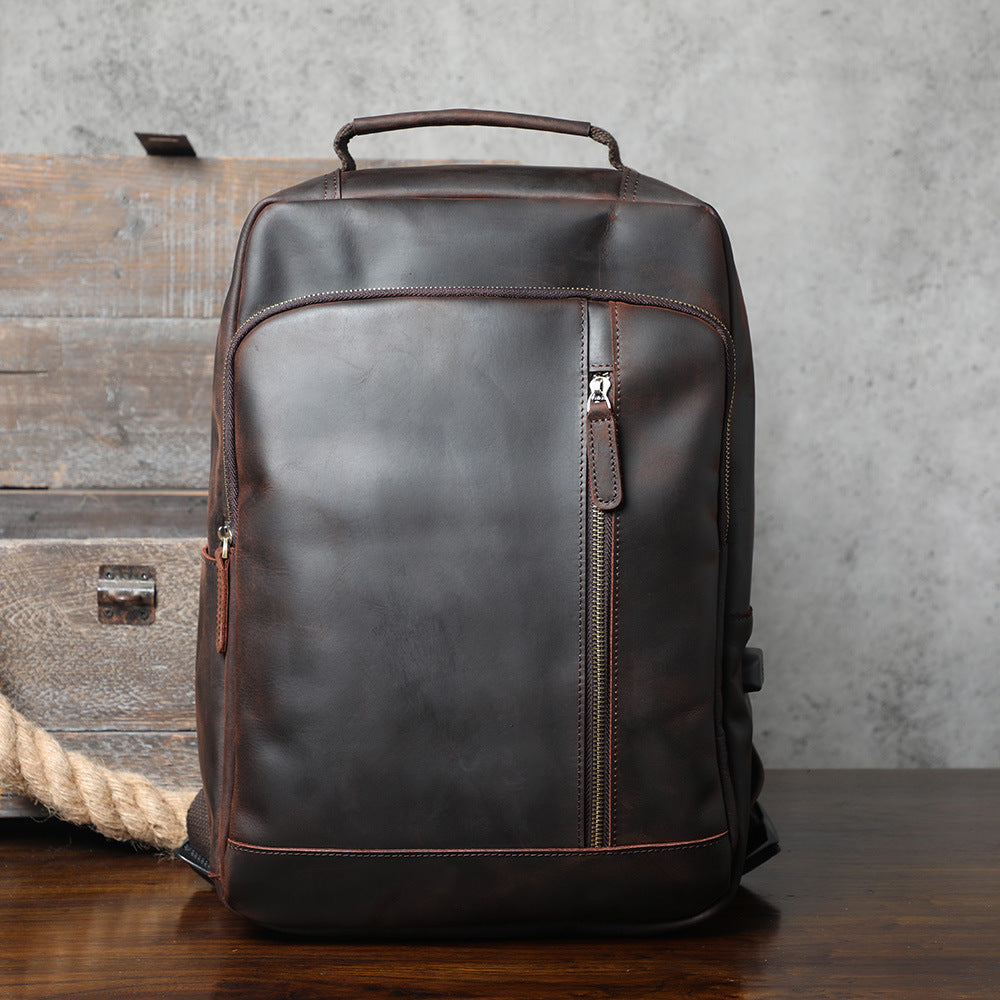 Layer Leather Business Leisure Crazy Horse Backpacks