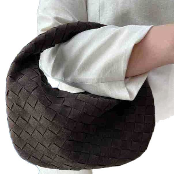 Size Frosted Woven Croissant Handmade Underarm Handbags