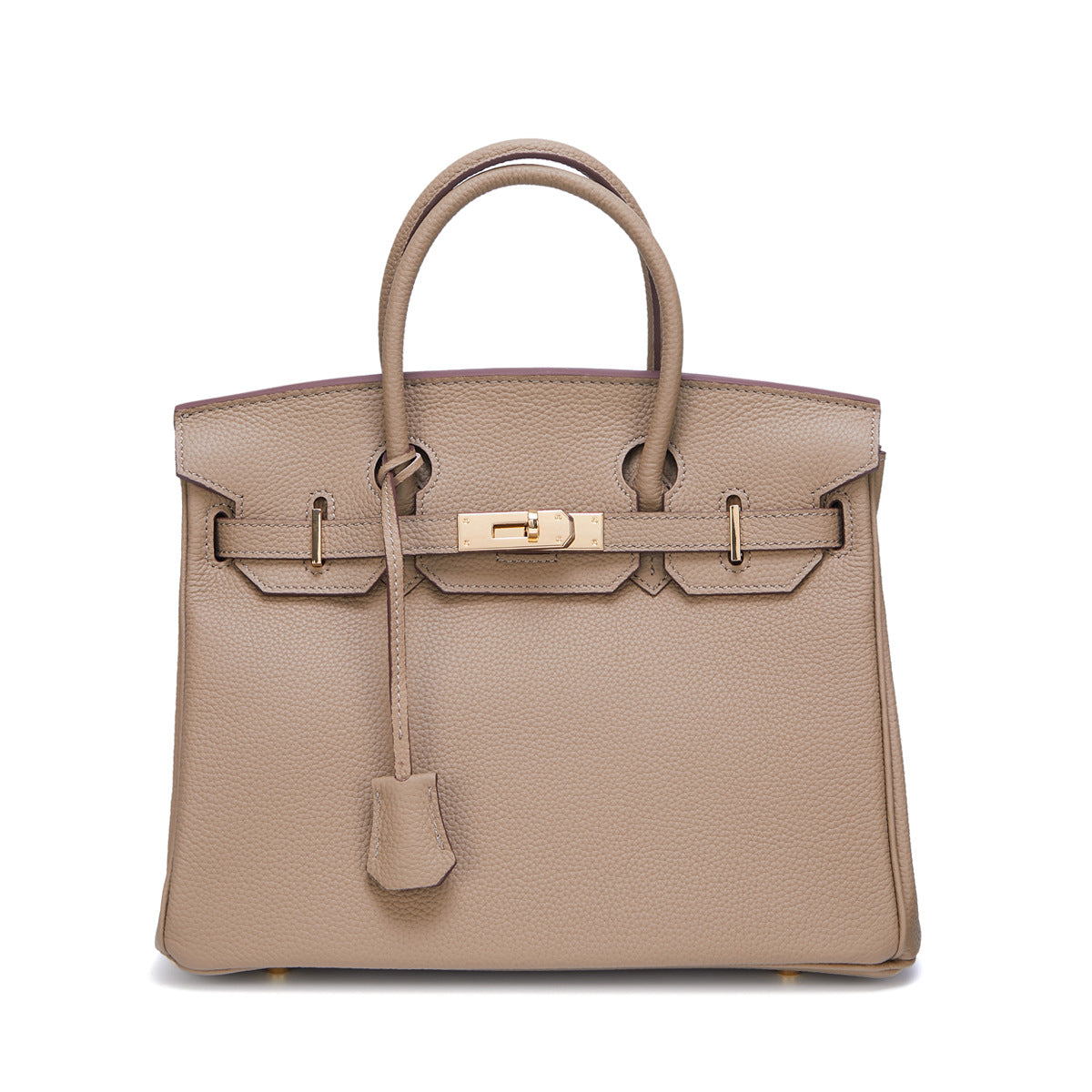 Women's Gold First Layer Cowhide Leather Large Handbags