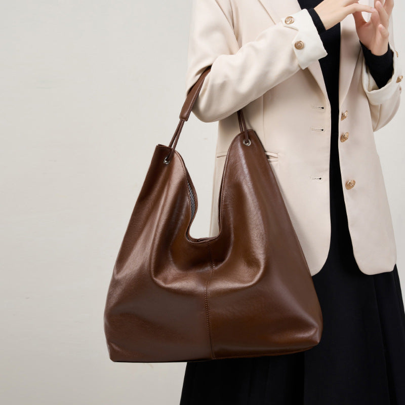 Vegetable Tanning Leather Popular Textured Versatile Shoulder Bags