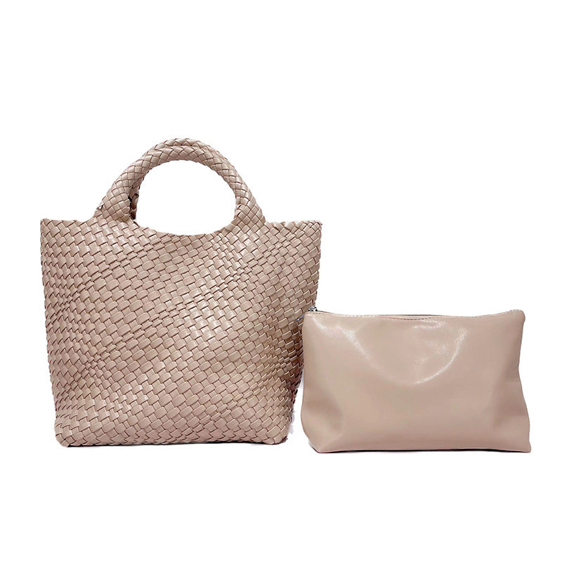Women's Large Capacity Woven Fashion Double Wrist Shoulder Bags