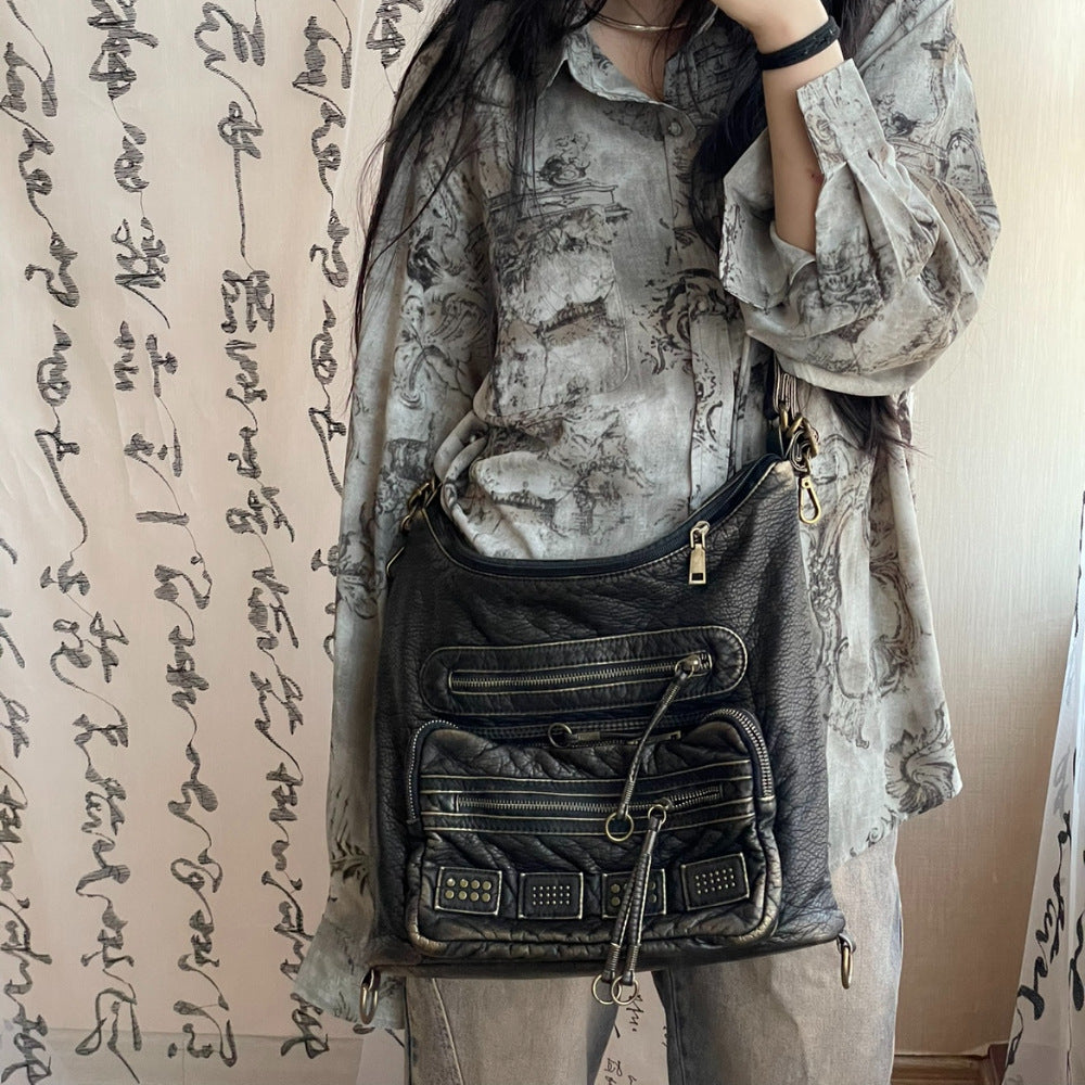 Women's Soft Leather Retro Trendy Commuter Crossbody Bags