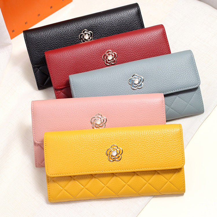 Korean Style Fashion Soft Cowhide Classic Ladies Wallets