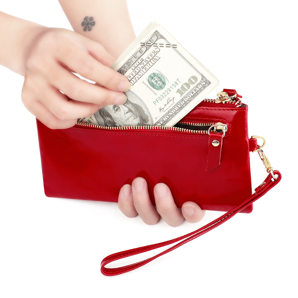 Women's Multifunctional Oil Wax Vintage Clutch Genuine Ladies Wallets