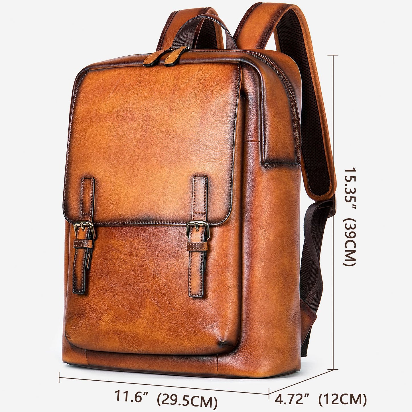 Men's First Layer Cowhide Vegetable Tanned Hand-rub Backpacks